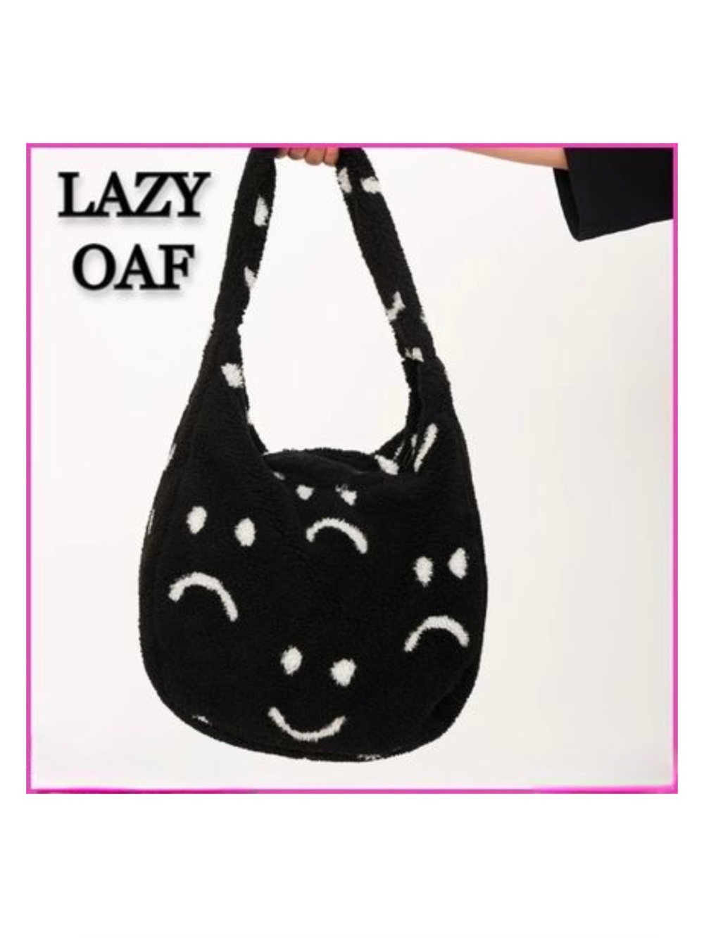 Lazy Oaf Happy Sad Fleece Shoulder Bag